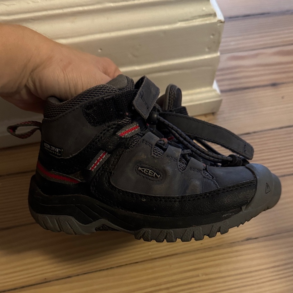 Keen Kids' Black and Gray Boots with Red Accents